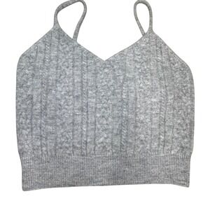 Revolve House of Harlow 1960 cable knit gray tank‎ cropped XL Spaghetti strap